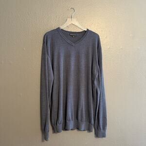 American Tall Everyday V-Neck Sweater Slate Blue Size 2XLT